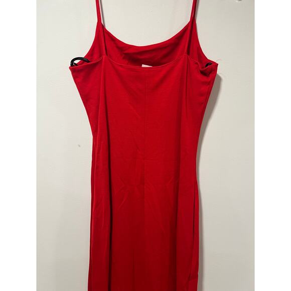 Lew Magram Collection Red Bodycon Slip Rayon Blend Dress Built In Bra Small JL - Picture 5 of 9
